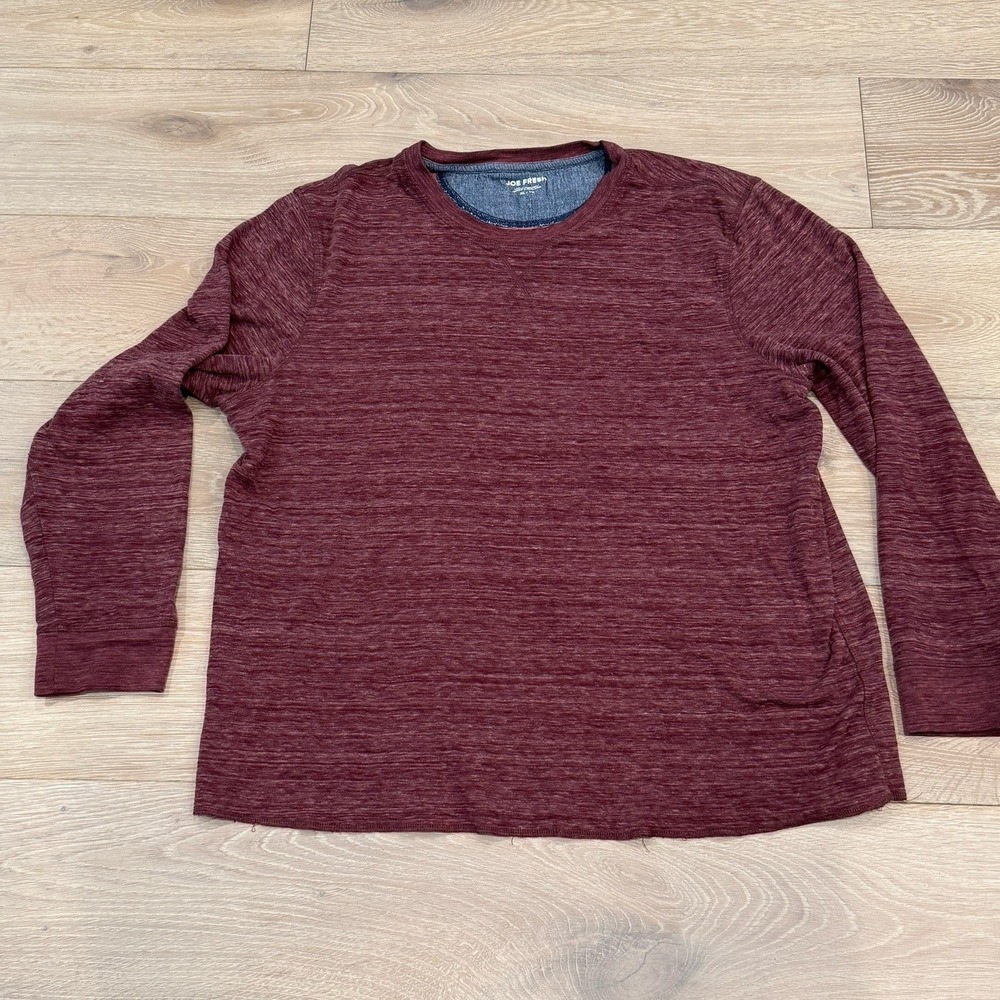Joe Fresh Maroon Long Sleeve Collarless Shirt Size XL